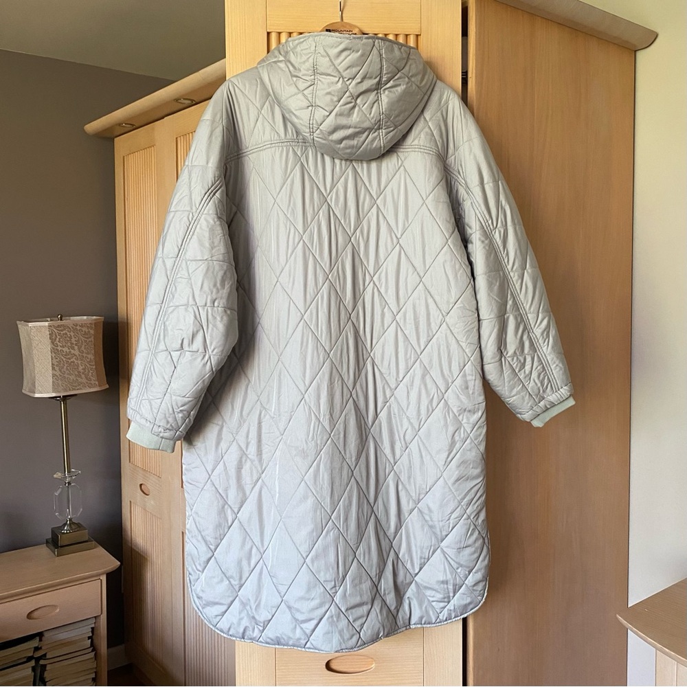 Zara long quilted puffer coat with hood stone grey - Picture 8 of 16